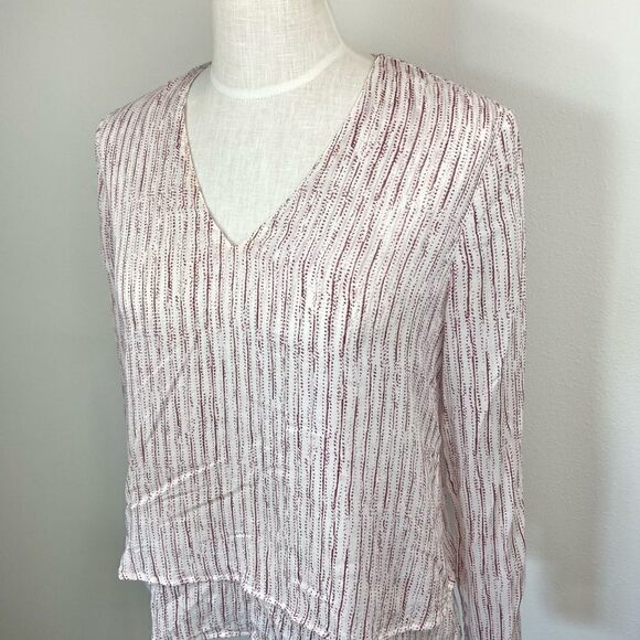 Anthropologie Cloth & Stone Tiered Sheer Top - Picture 2 of 6